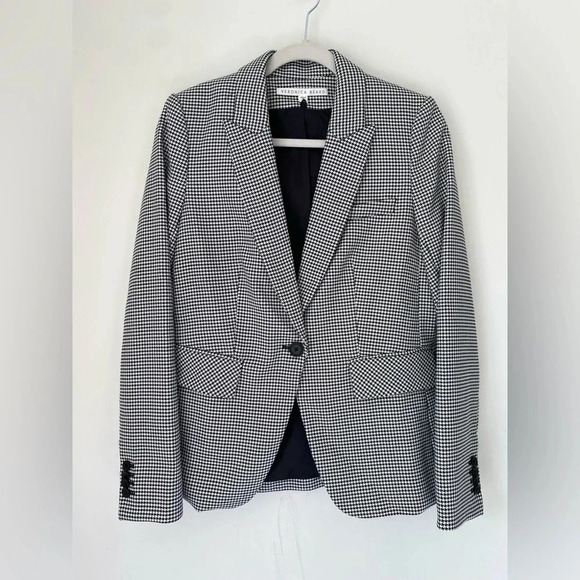 Veronica Beard Jacket Women’s 8 Houndstooth Cutaway Dickey Blazer - Picture 2 of 8
